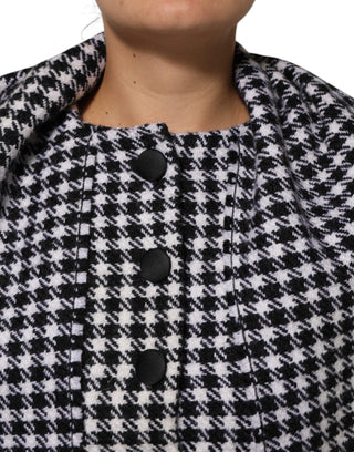 Mehrfarbige Wolljacke mit Monochrom-Muster