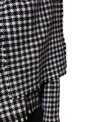 Mehrfarbige Wolljacke mit Monochrom-Muster