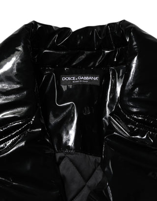 Schwarze gesteppte Steppjacke aus Polyester