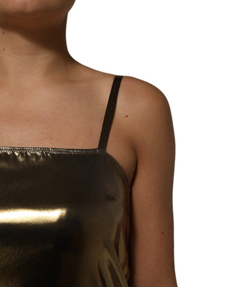 Ärmelloses A-Linien-Minikleid in Metallic-Gold