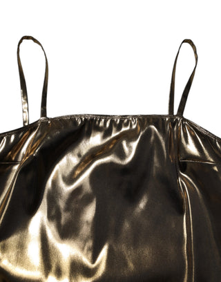 Ärmelloses A-Linien-Minikleid in Metallic-Gold