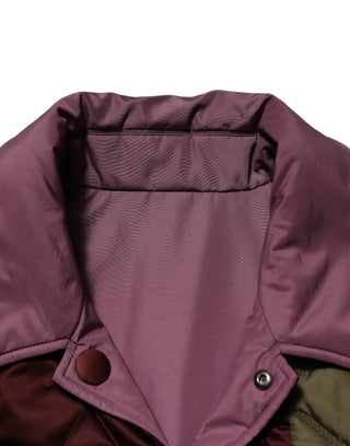 Mehrfarbige Patchwork-Steppjacke aus Polyester
