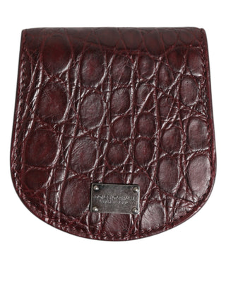 Burgundy Exotic Skin Holder Pocket Wallet
