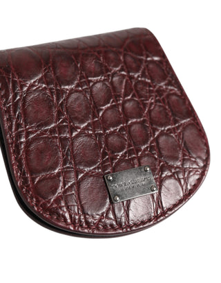 Burgundy Exotic Skin Holder Pocket Wallet