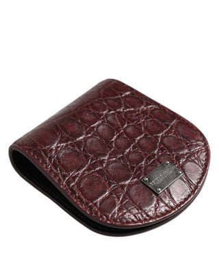 Burgundy Exotic Skin Holder Pocket Wallet