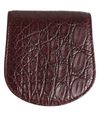 Burgundy Exotic Skin Holder Pocket Wallet