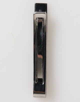 Barra para corbata de accesorio masculino con logo de latón tono plata