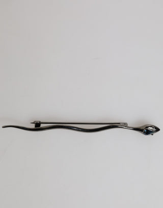 Schwarze Messing-Kristall-Schlangenbrosche Herren-Brosche Pin