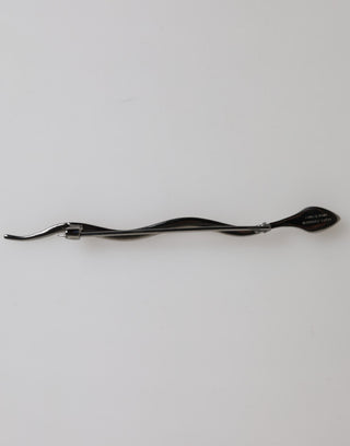 Broche para hombre Spilla Serpente de latón negro con cristal