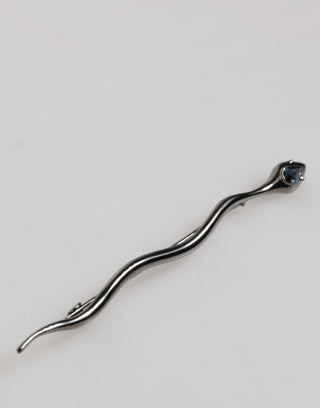 Schwarze Messing-Kristall-Schlangenbrosche Herren-Brosche Pin