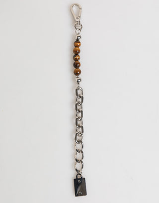 Pulsera para hombre con cadena de latón con cuentas y cierre de langosta con logo
