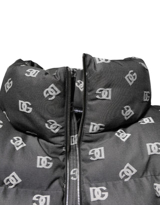 Black DG Monogram Full Zip Puffer Men Jacket