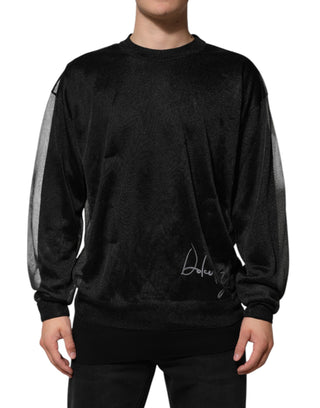 Schwarzer Polyester-Pullover