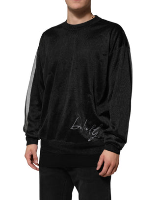 Schwarzer Polyester-Pullover