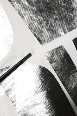 White Metallic Print Cotton CrewNeck T-shirt