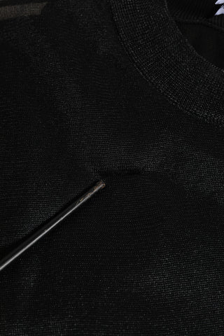Black Polyester Pullover Sweatshirt Sweater
