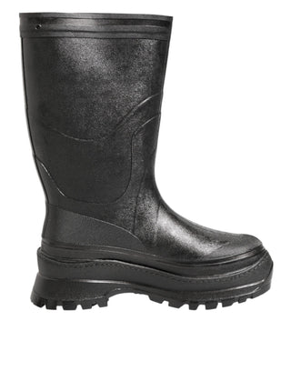 Botas de lluvia metálicas negras para hombre con cierre fácil