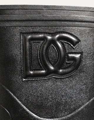 Metallic Schwarze Gummistiefel zum Reinschlüpfen Herrenschuhe