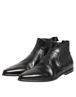 Black Chelsea Slip On Men Ankle Boots Shoes