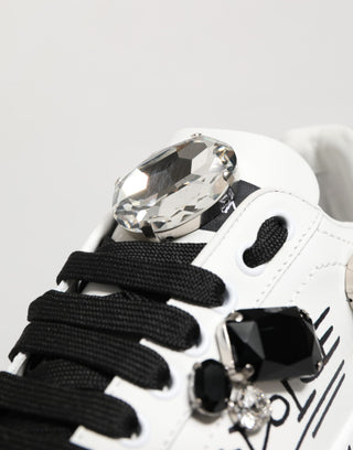 Weiße Portofino Crystal Sneakers Schuhe