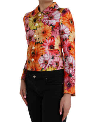 Chaqueta multicolor con estampado floral de margaritas fantasía