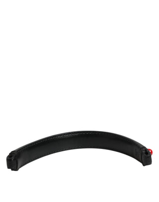 Bolso de cuero negro adornado con asa y correa de hombro para mujer