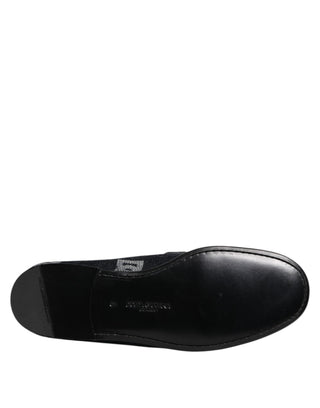 Blue Logo Cotton Loafers Formal Dress Shoes