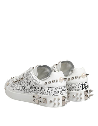 Zapatillas para hombre Portofino blancas con tachuelas