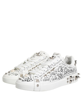 Zapatillas para hombre Portofino blancas con tachuelas