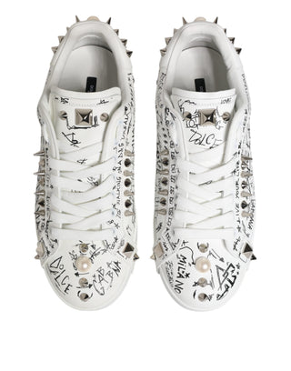 Zapatillas para hombre Portofino blancas con tachuelas