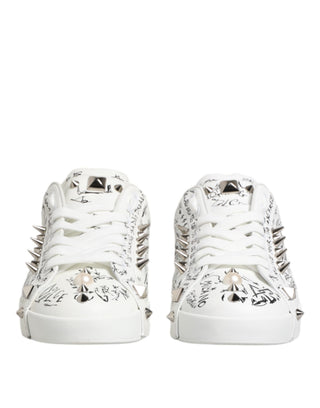 Zapatillas para hombre Portofino blancas con tachuelas