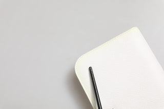 White Leather Logo Plaque Zip Around Continental Wallet