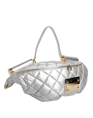 Bolso bandolera acolchado plateado SICILY
