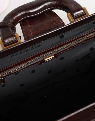 Blaue braune Leder Reisetasche mit Blumen-Jacquardmuster