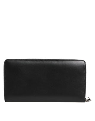 Cartera continental de hombre de cuero exótico negro y marrón