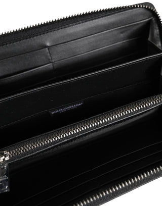 Cartera continental de hombre de cuero exótico negro y marrón