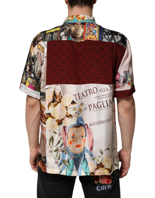 Camisa casual hawaiana multicolor con estampado de conchas
