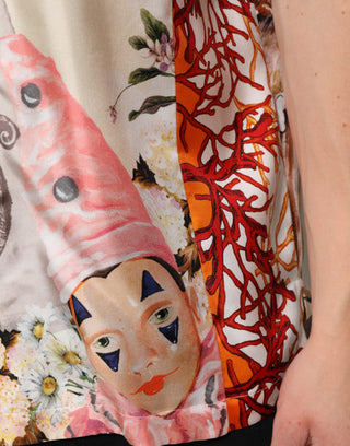 Camisa casual hawaiana multicolor con estampado de conchas