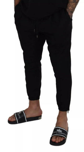 Pantalones jogger de lana negra