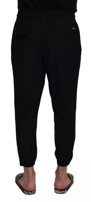 Pantalones jogger de lana negra