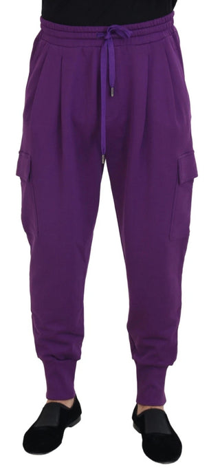 Pantalones deportivos cargo morados de algodón para hombre