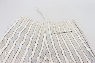 White Stripes Silk Lounge Trouser Pants