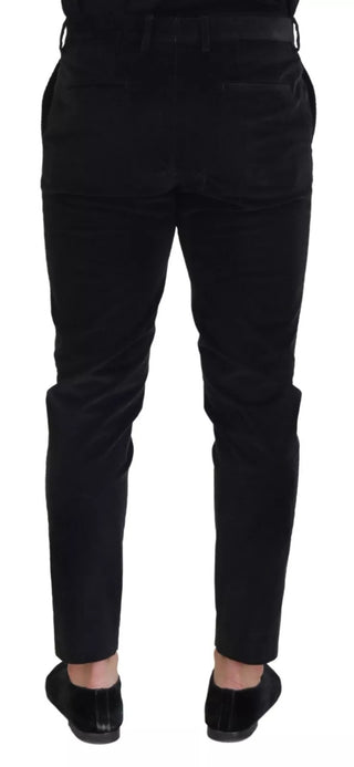 Schwarze Stretch-Baumwoll-Chino-Hose mit schmalem Schnitt