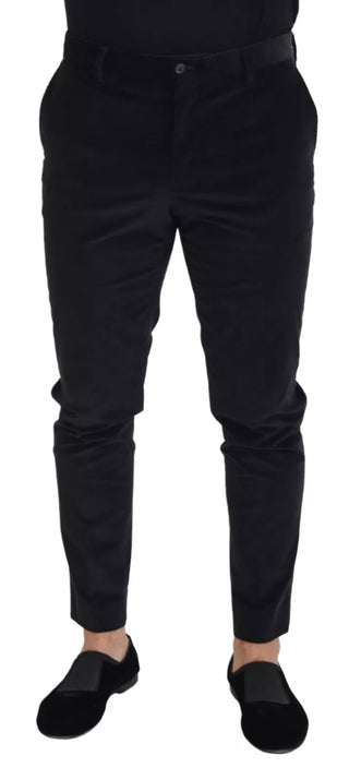 Schwarze Stretch-Baumwoll-Chino-Hose mit schmalem Schnitt