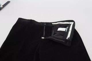 Schwarze Stretch-Baumwoll-Chino-Hose mit schmalem Schnitt