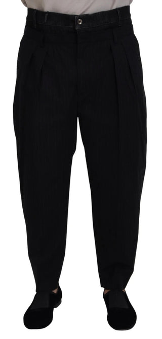 Pantalones vaqueros sueltos de mezclilla de algodón elástico negro