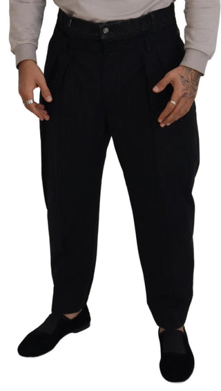 Pantalones vaqueros sueltos de mezclilla de algodón elástico negro