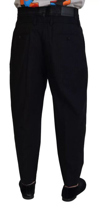 Pantalones vaqueros sueltos de mezclilla de algodón elástico negro