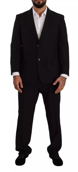 Blauer Polyester-Anzug, einreihig, formell, 2-teilig