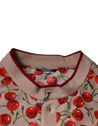 Camisa casual beige de nylon con botones